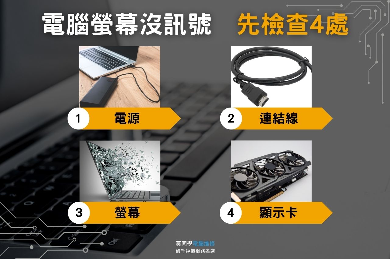 電腦螢幕沒訊號主機有運作？先檢查4處！